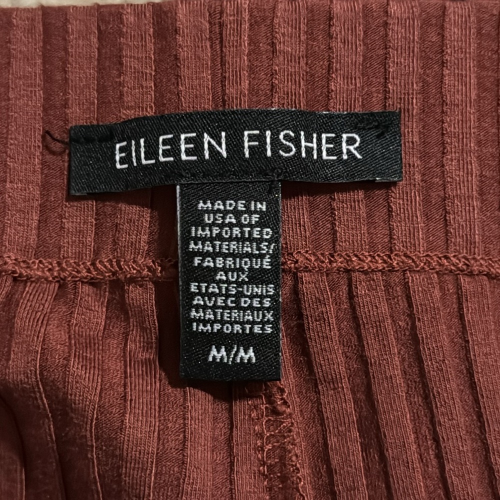 Eileen Fisher Womens Ribbed Straight Leg Ankle Pant Mauve Tencel-Medium - Picture 8 of 9